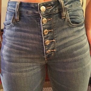 High rise medium wash jeans